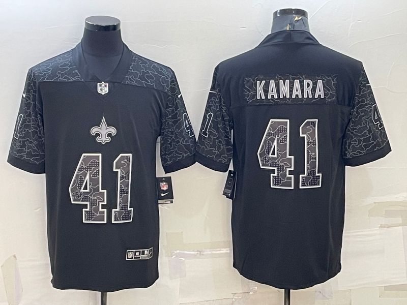 Men New Orleans Saints 41 Kamara Black Reflector 2022 Nike Limited NFL Jersey